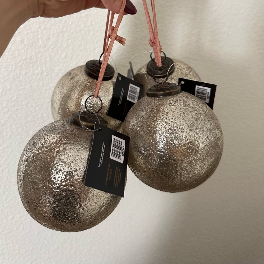 Shimmering Silver Holiday Ornaments Set